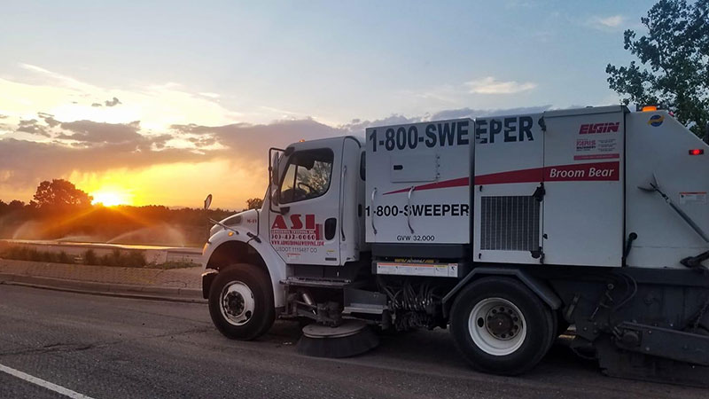 Denver, Colorado Street Sweeping Services at Sunset